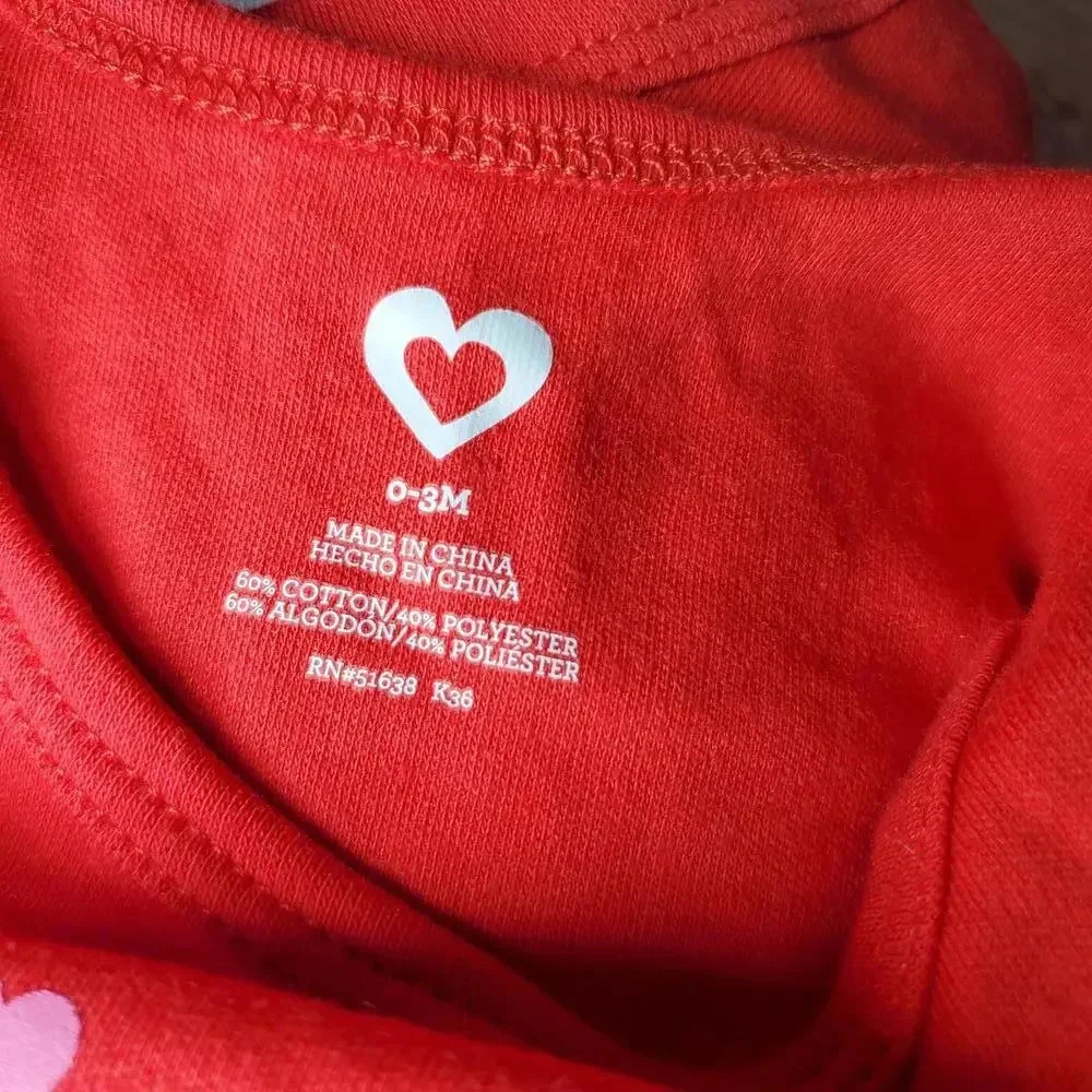 NWT Baby Valentine’s Day Outfit Creeper One Piece 0-3 Months Little Love Bug